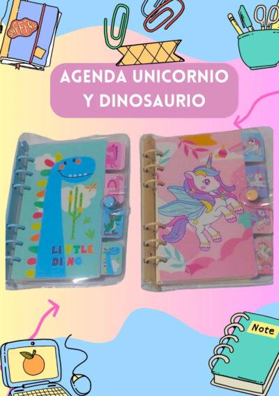 AGENDA UNICORNIO Y DINOSAURIO